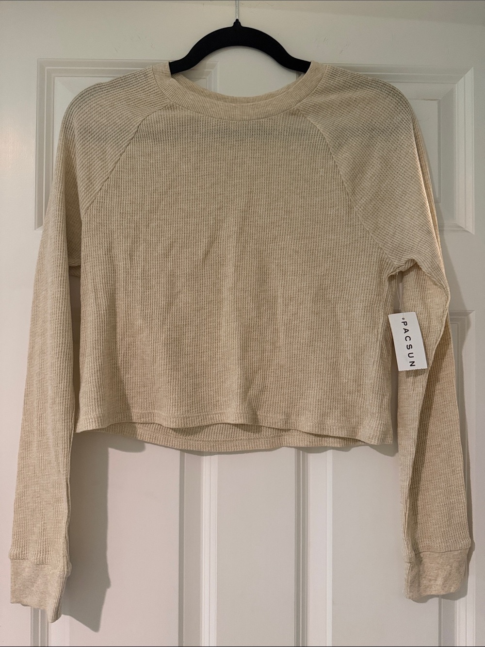 PacSun Women's Cream Long-Sleeve Shirt